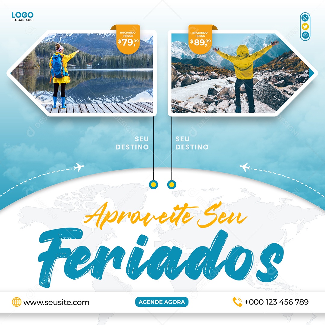 Social Media Aproveite Seu Feriados PSD Editável