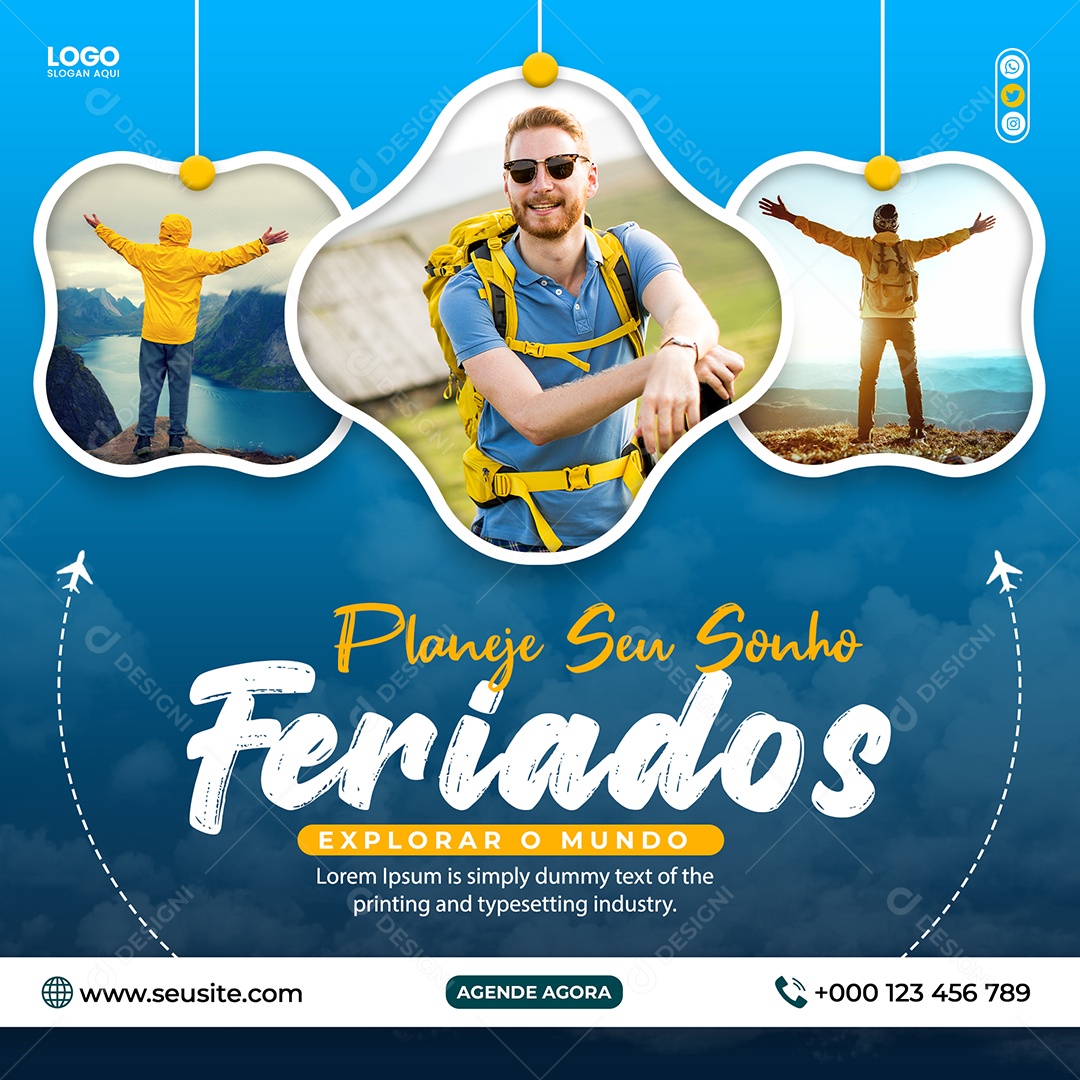 Social Media Planeje Seu Sonho Feriados PSD Editável