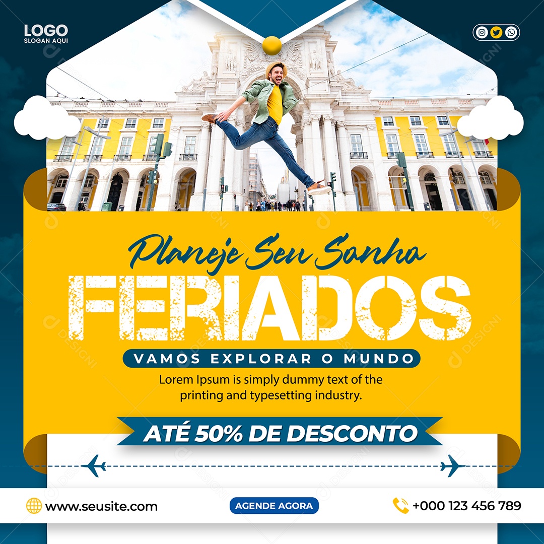 Planeje Seu Sonho Explorar O Mundo Social Media PSD Editável