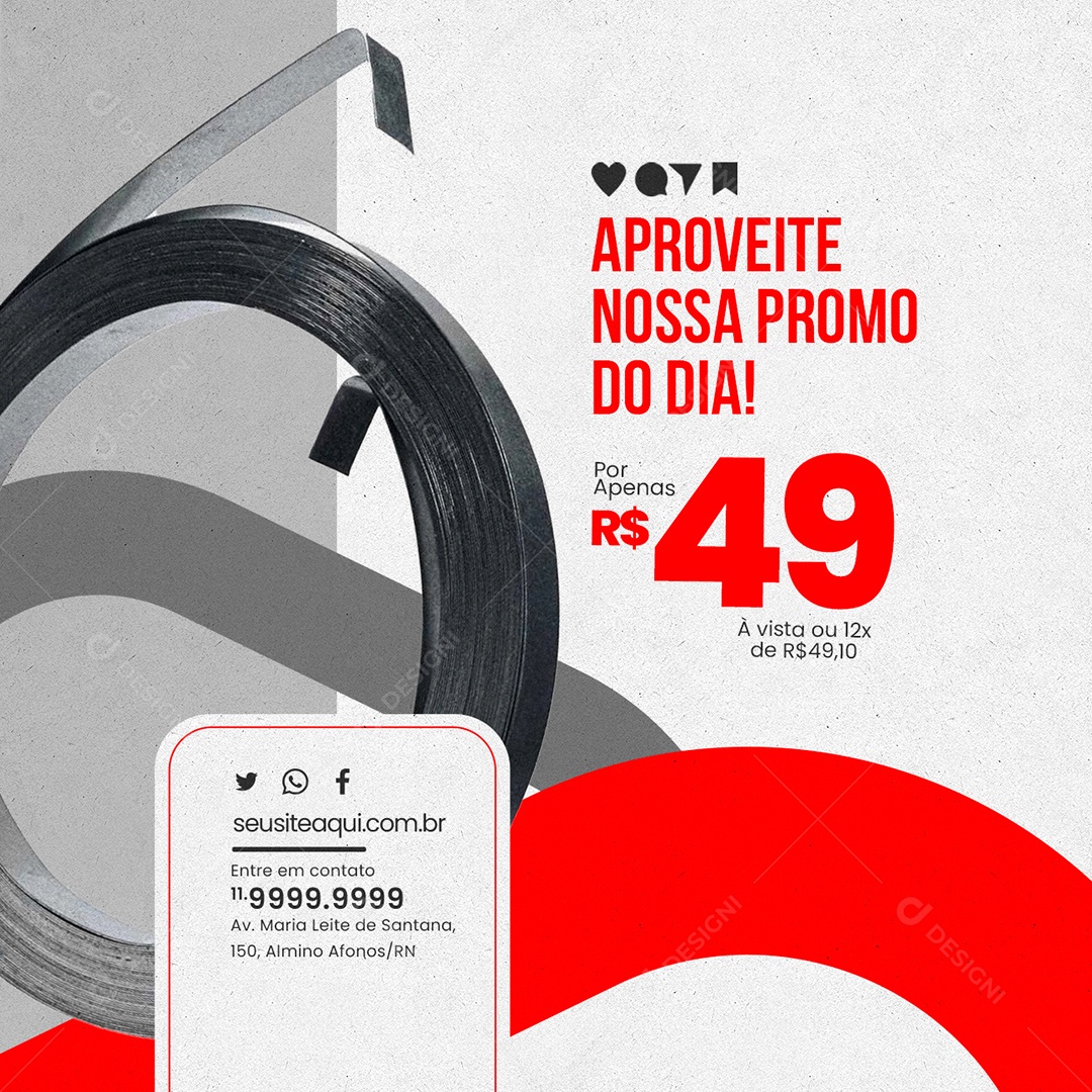 Materiais de Construção Aço Ferramentas Aproveite nossa Promo do Dia por Apenas Social Media PSD Editável