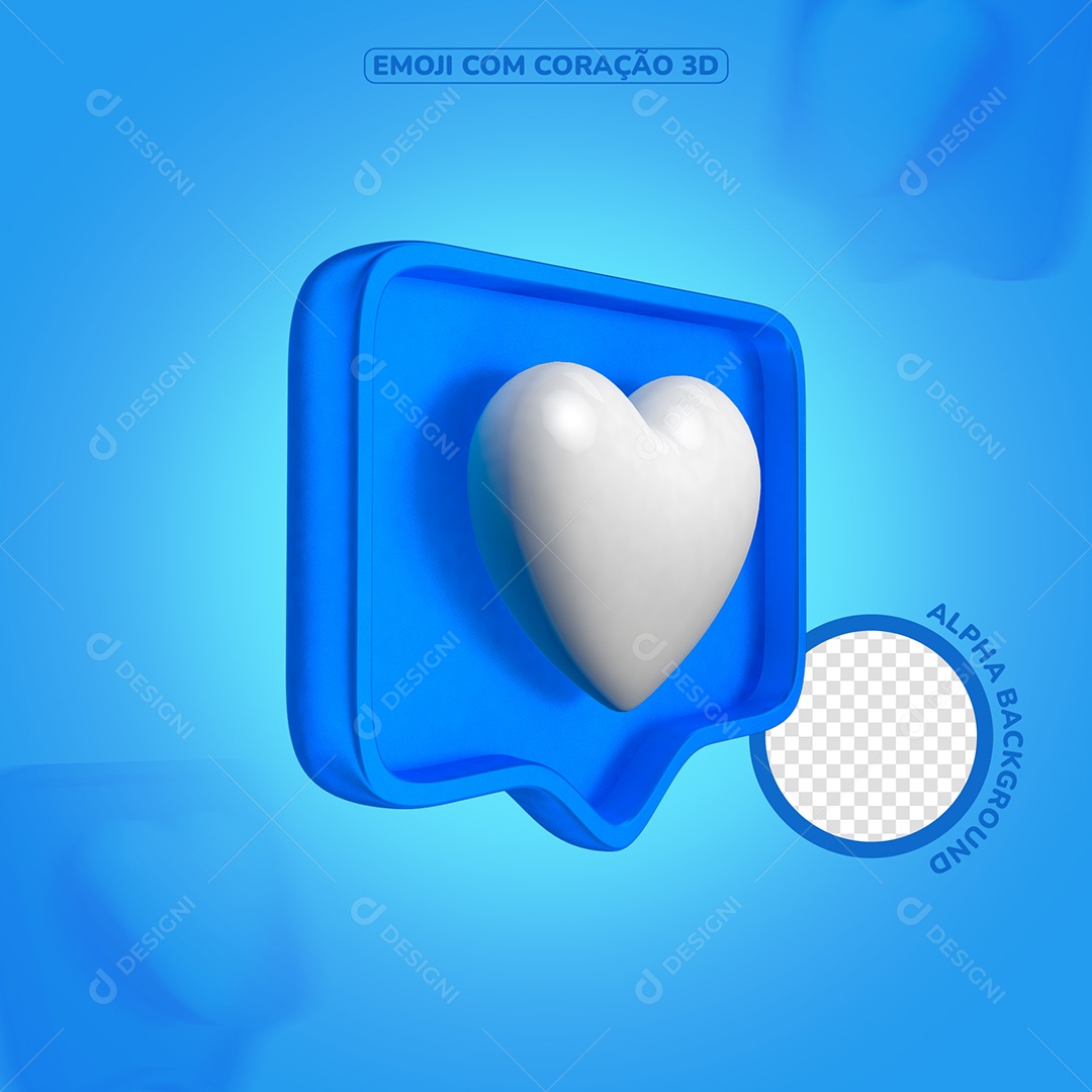 Emoji Caixa de Texto Elemento 3D para Composição PSD