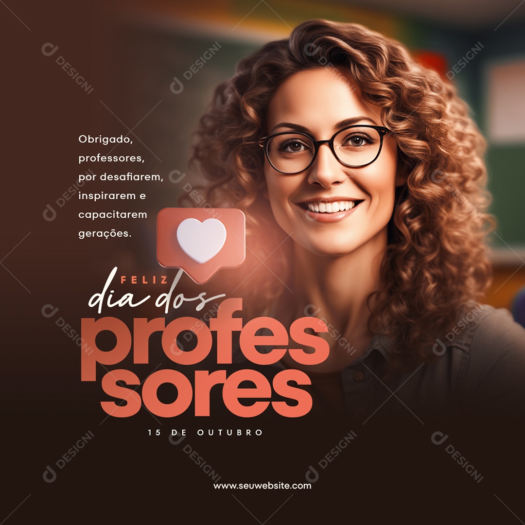 Feed Feliz Dia Dos Professores Capacitarem Gerações Social Media PSD Editável