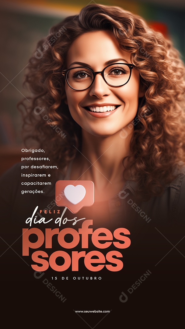 Social Media Story Dia Dos Professores 15 De Outubro PSD Editável