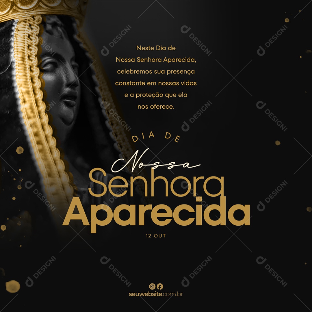 Dia De Nossa Senhora Aparecida Proteção Social Media PSD Editável