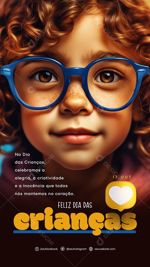 Social Media Story Feliz Dia Das Crianças Criatividade e Inocência PSD Editável