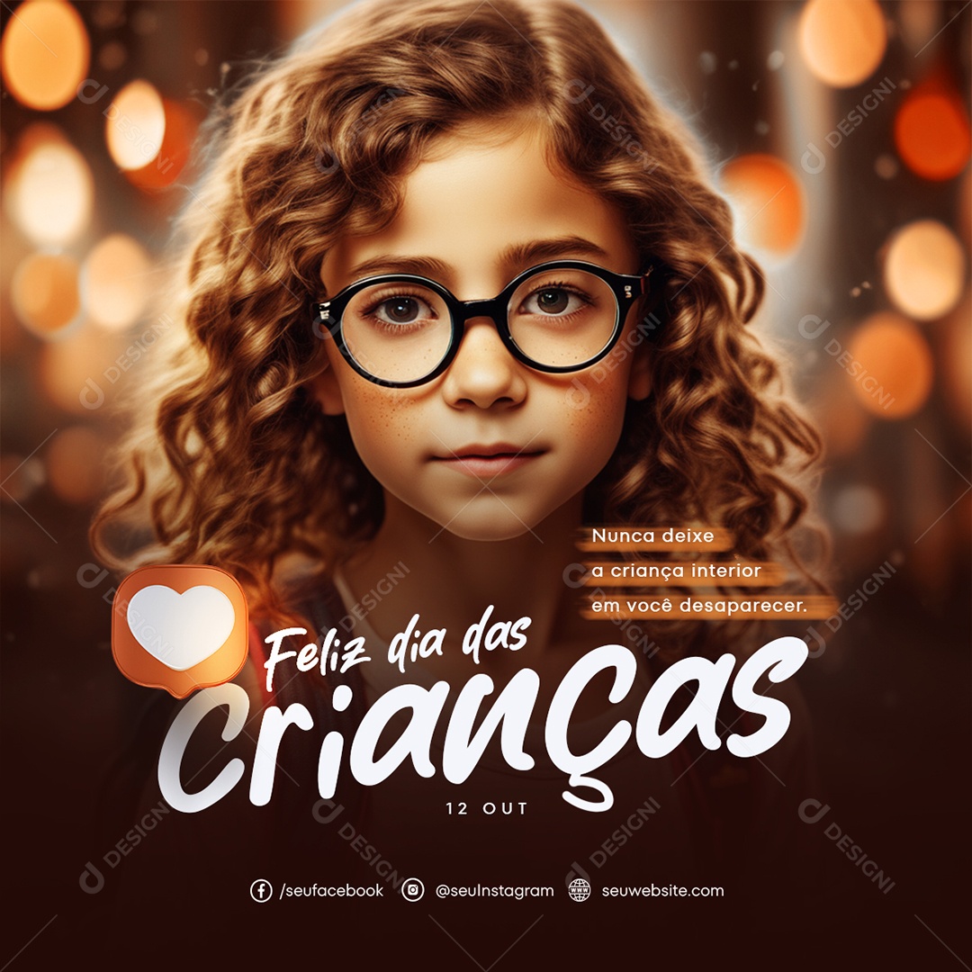 Feed Criança Interior Em Você Dia Das Crianças Social Media PSD Editável