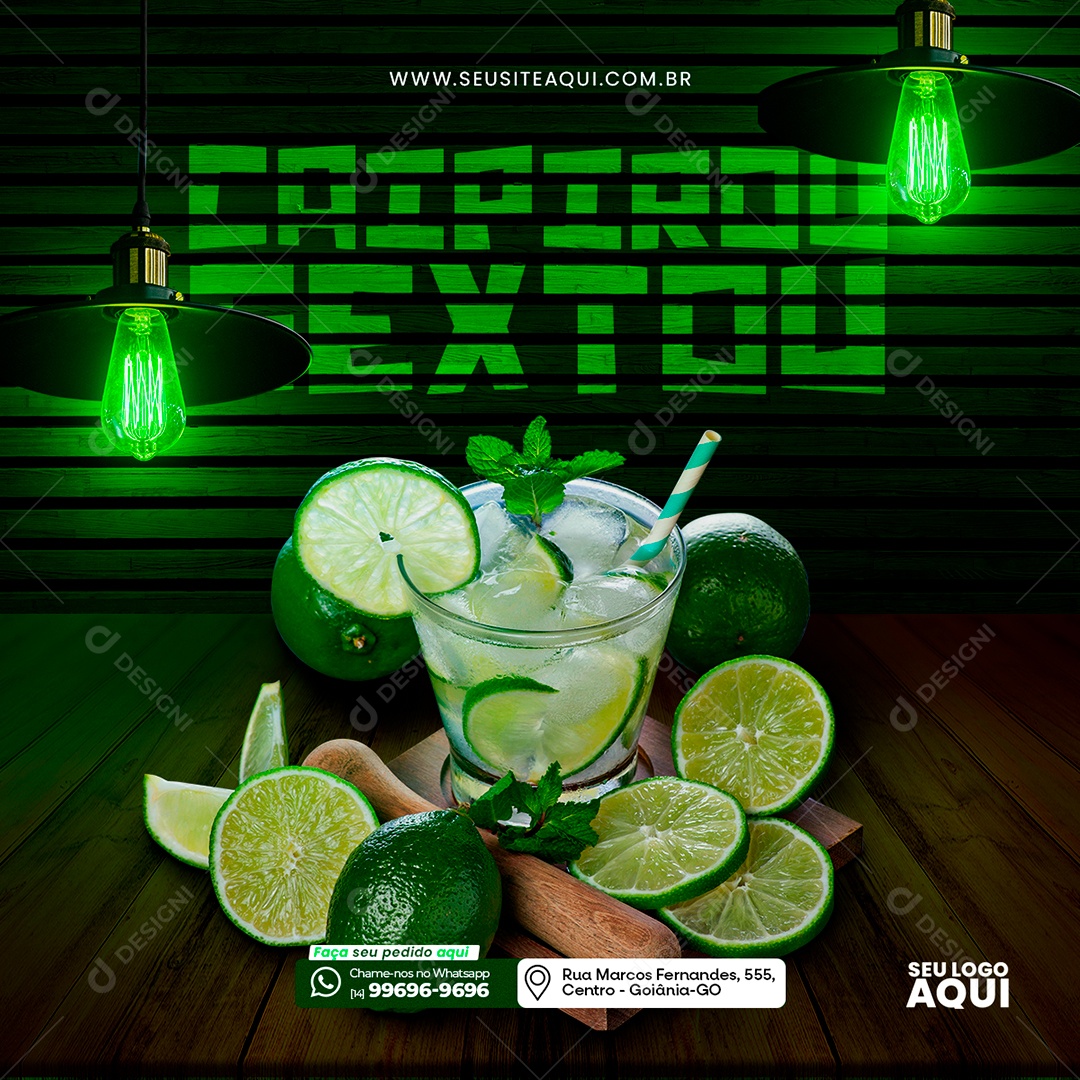Boteco Caipirou Sextou Caipirinha Social Media PSD Editável