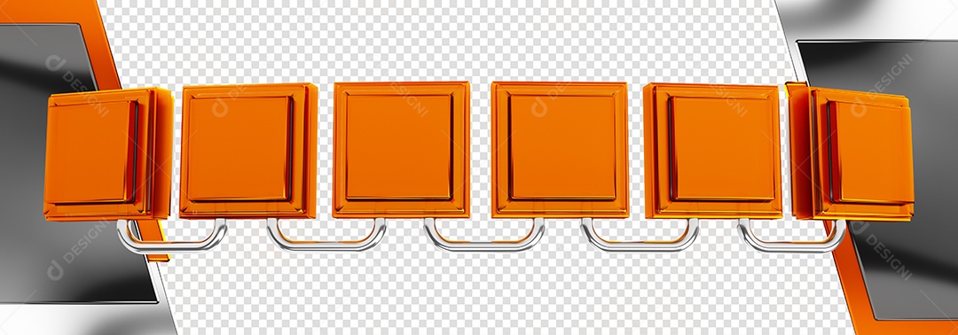 Base de Texto para Black Friday Elemento 3D Laranja  para Composição PSD