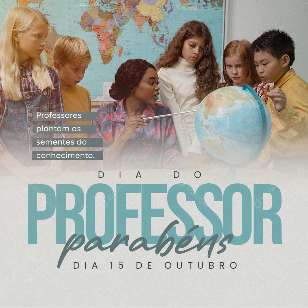Social Media Dia Do Professor Parabéns PSD Editável