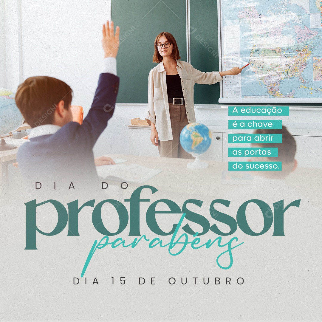 Dia Do Professor 15 De Outubro Social Media PSD Editável