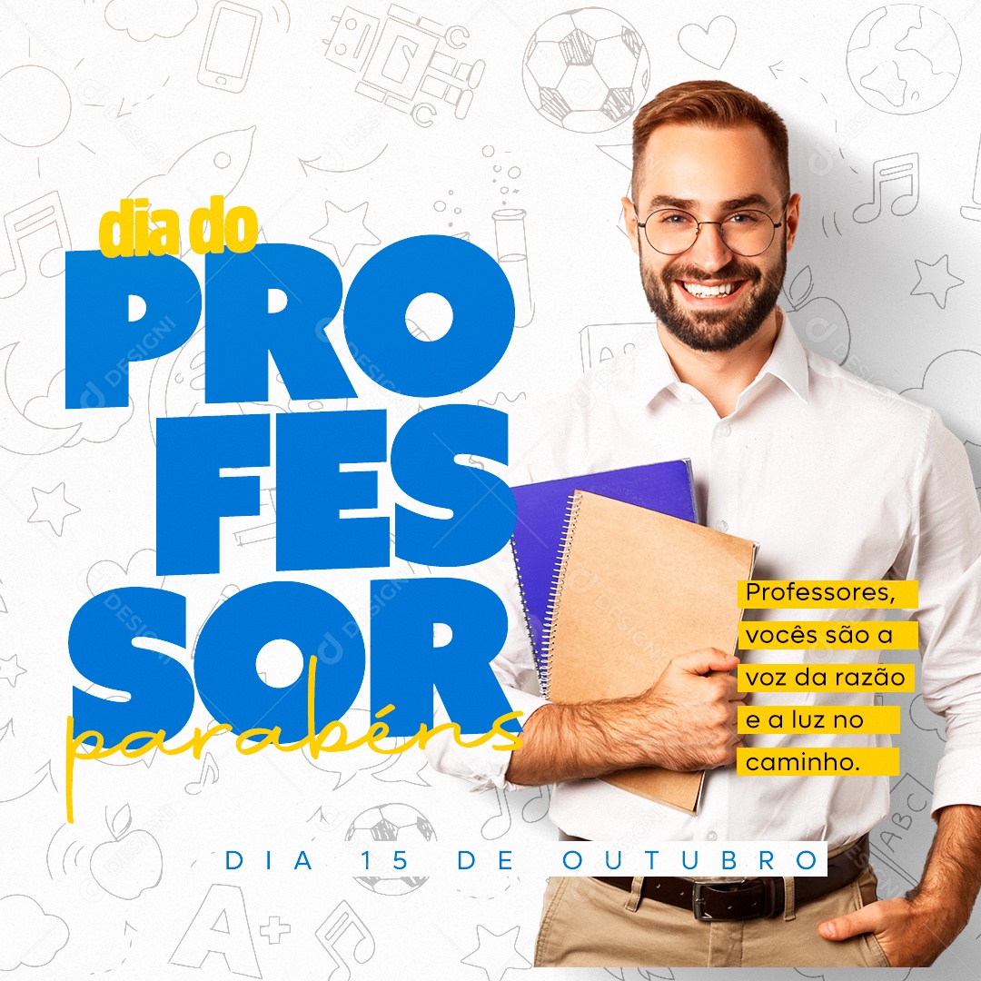 Social Media Dia Do Professor 15 De Outubro PSD Editável