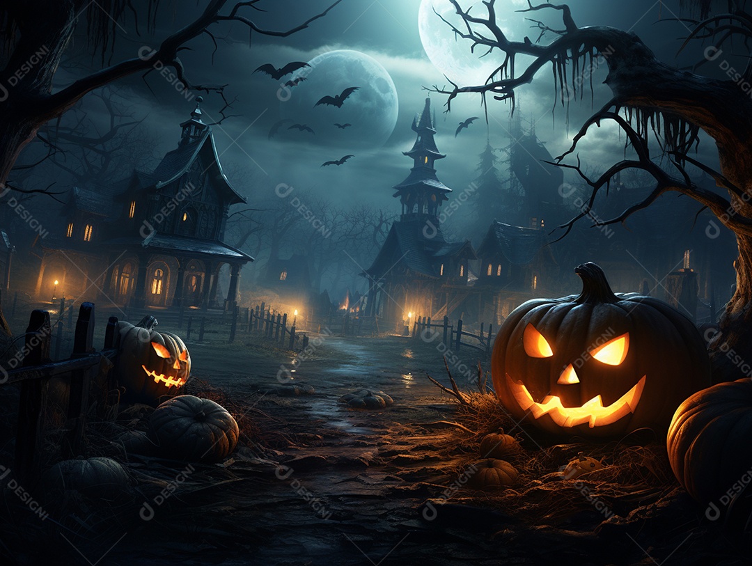 Cenário de halloween Ilustração