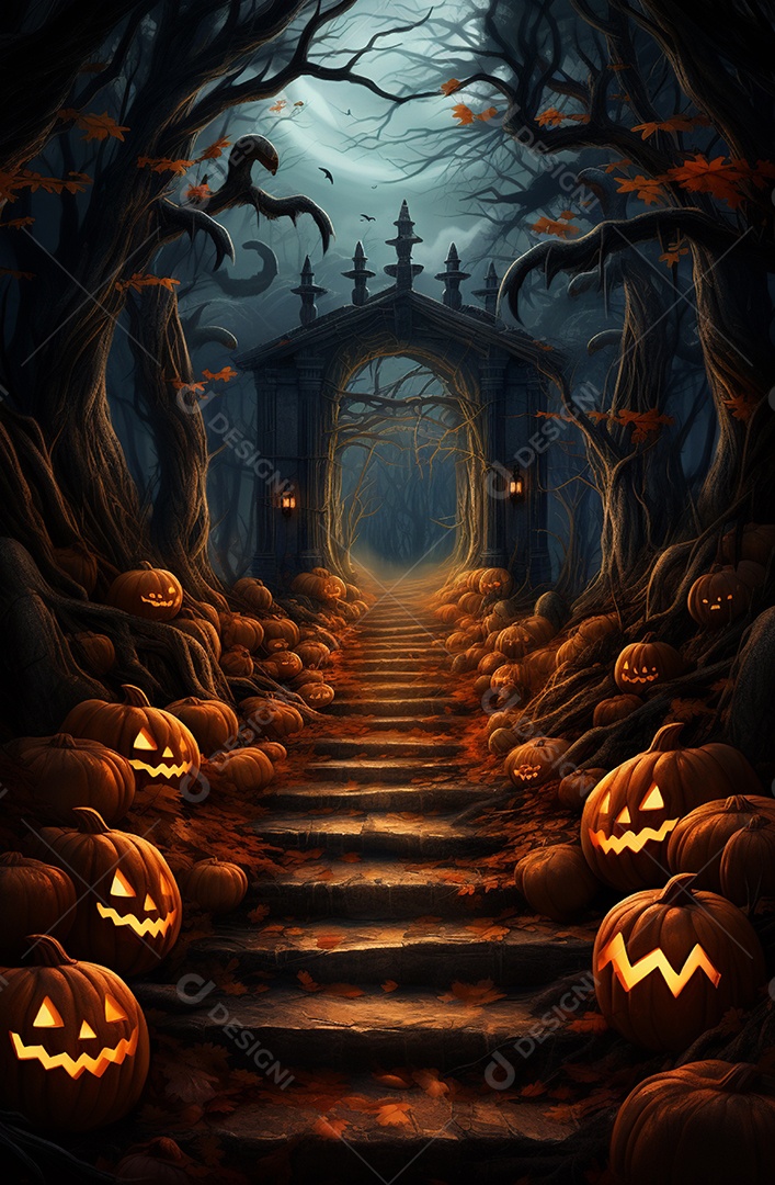 Cenário de halloween Ilustração