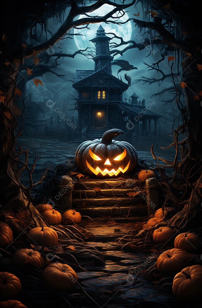 Cenário de halloween Ilustração