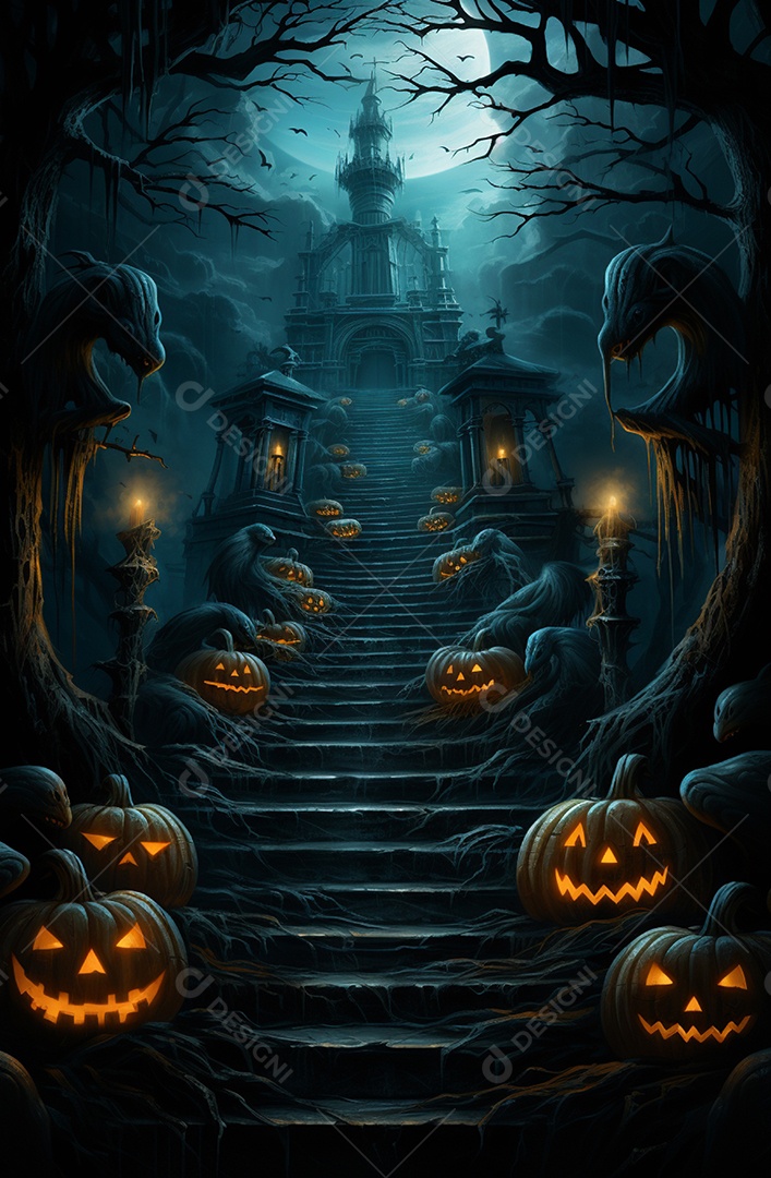 Cenário de halloween Ilustração