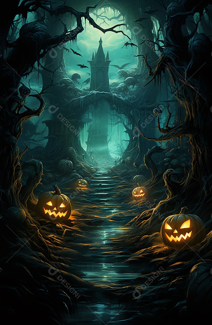 Cenário de halloween Ilustração