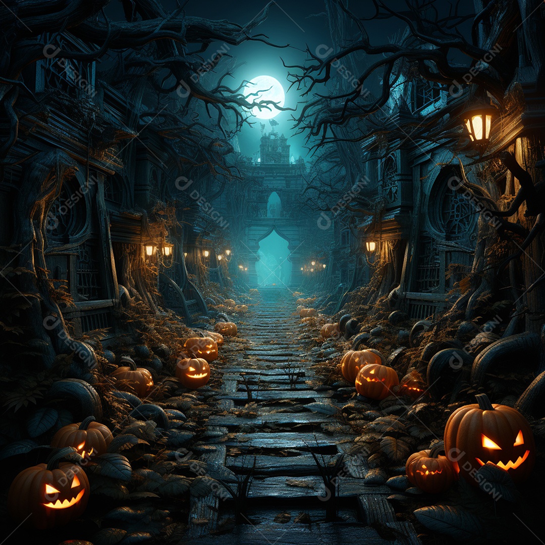 Cenário de halloween Ilustração