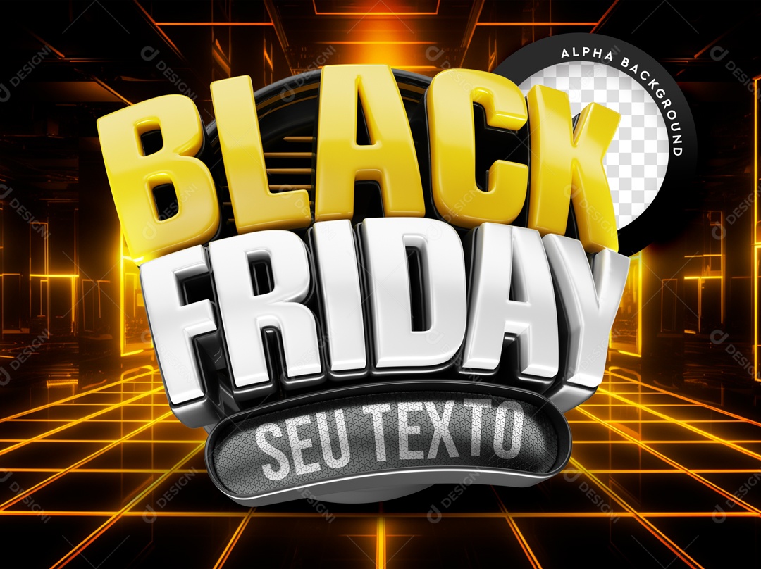 Black Friday 3D Stamp For PSD Composition