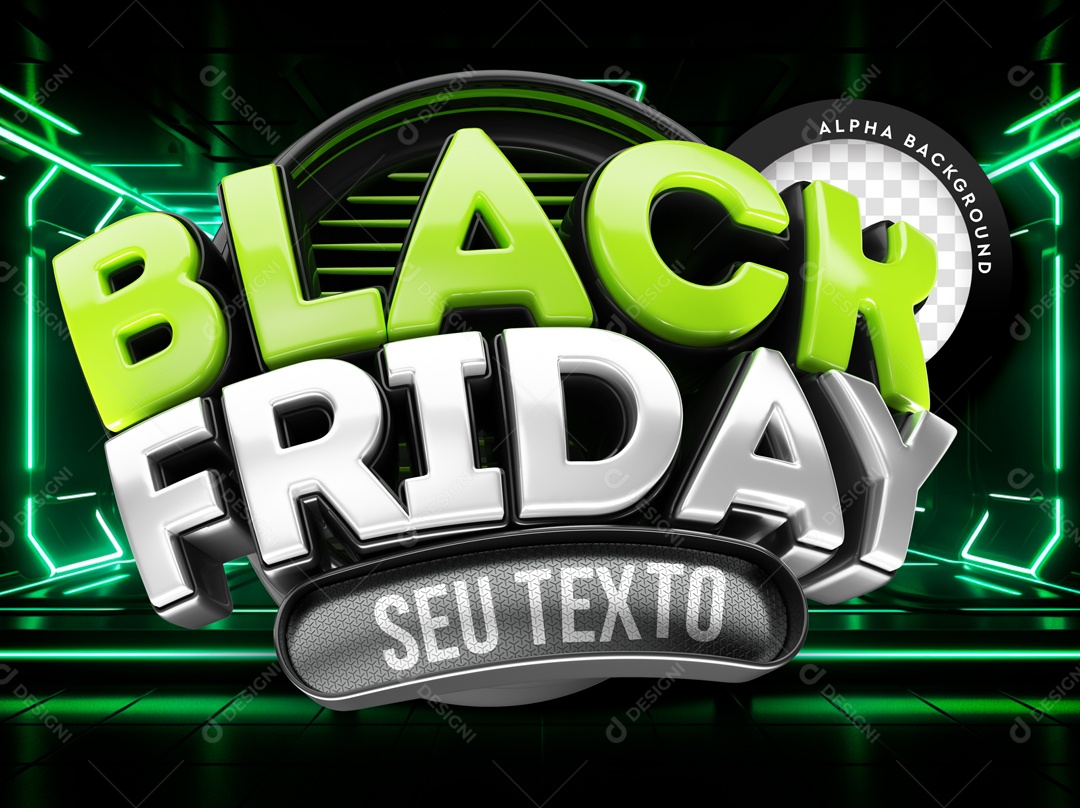 Black Friday 3D Stamp For PSD Composition