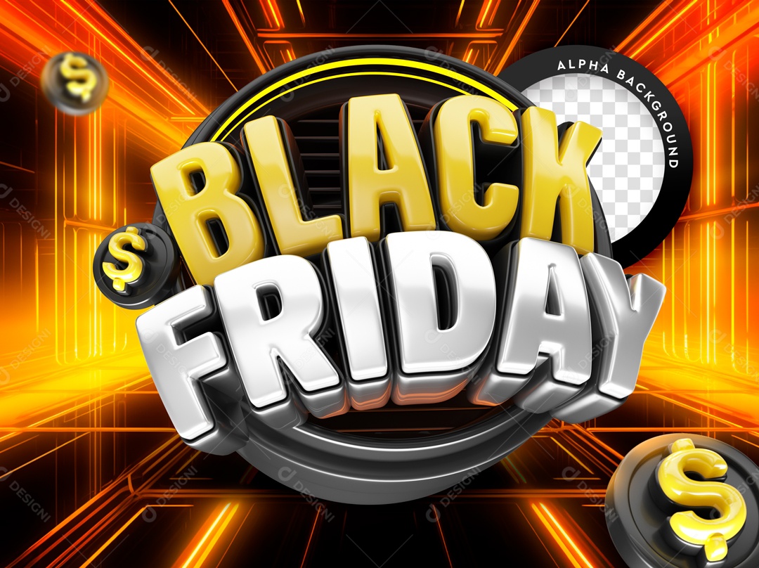 Black Friday 3D Stamp For PSD Composition