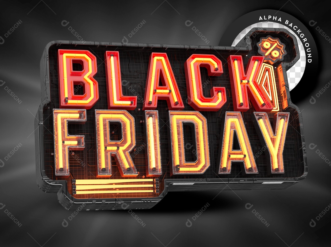 3D Black Friday Stamp For PSD Composition