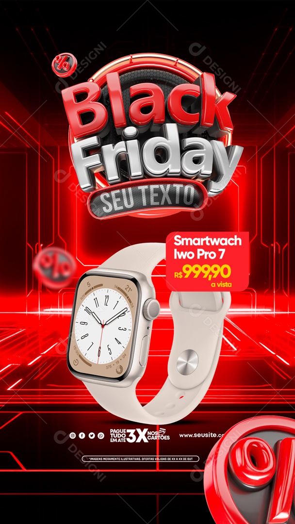 Social Media Story Black Friday Smartwach PSD Editável