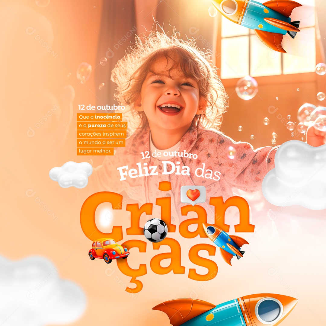 Social Media Feliz Dia Das Crianças 12 De Outubro PSD Editável