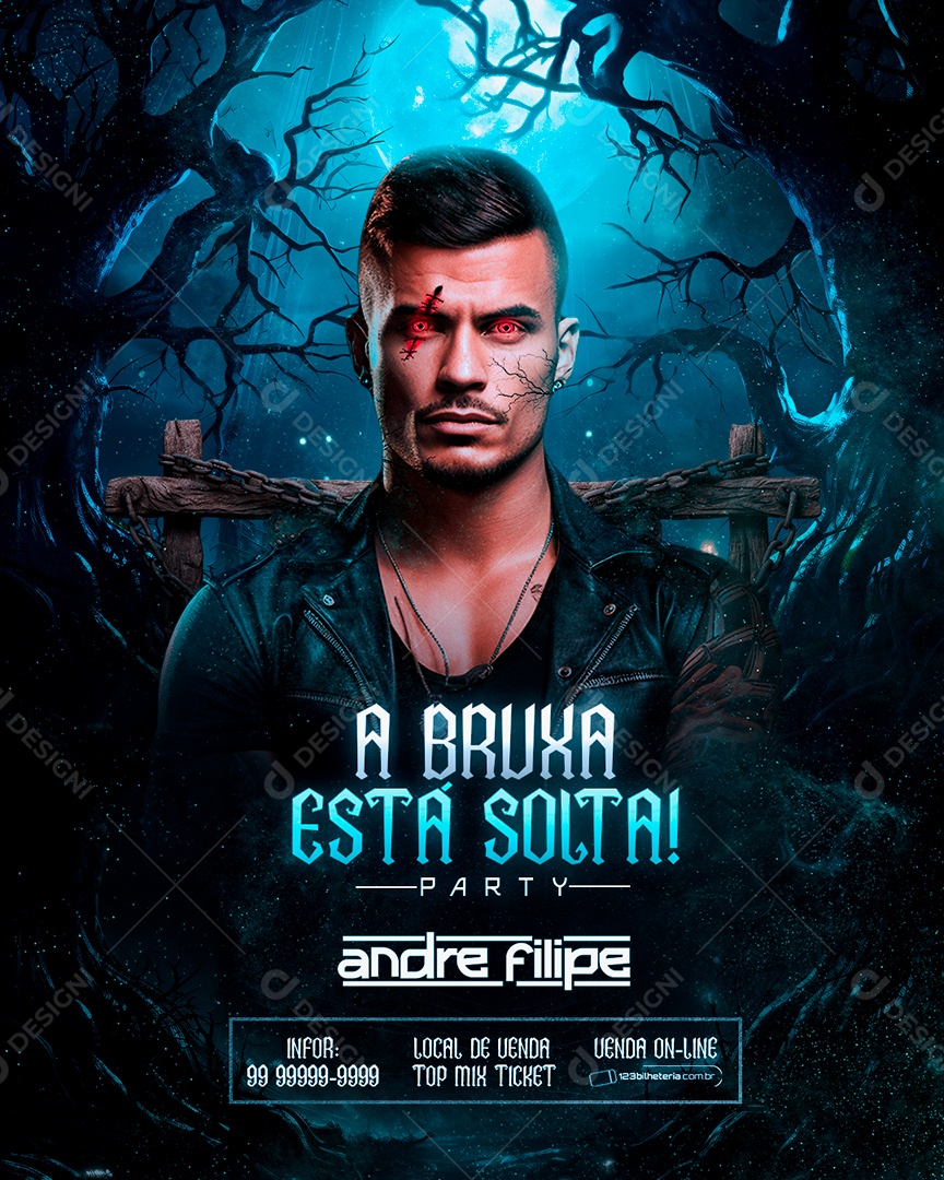 Halloween Flyer A Bruxa Está Solta Party Andre Filipe Social Media PSD Editável