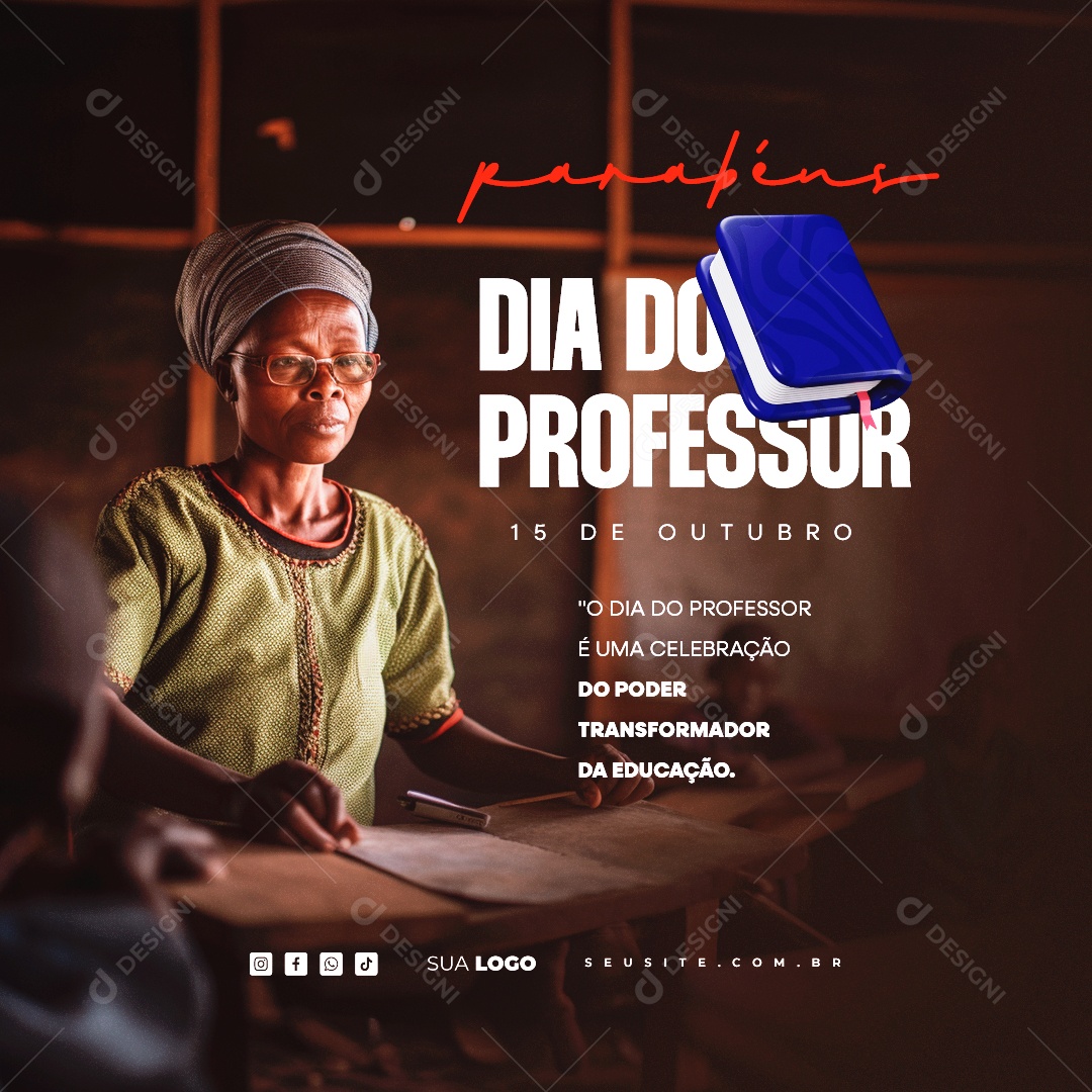 Social Media Dia Do Professor 15 de Outubro PSD Editável