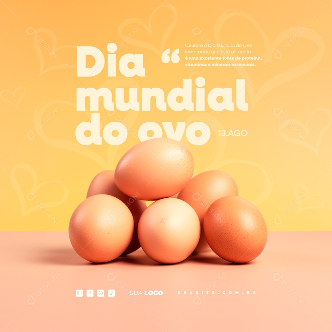 World Egg Day August 13th Social Media PSD Editable