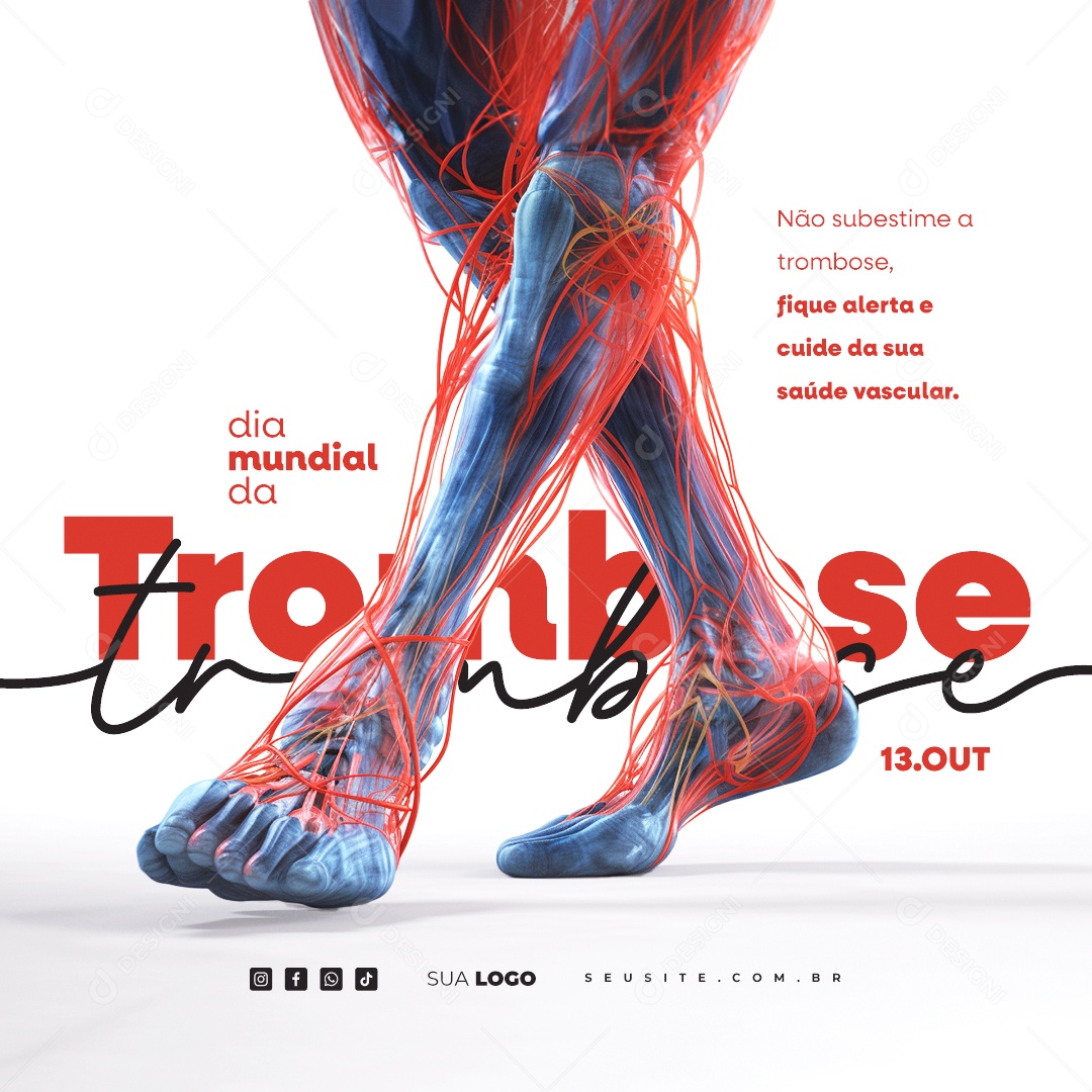 Dia Mundial da Trombose Não Subestime a Trombose Social Media PSD Editável
