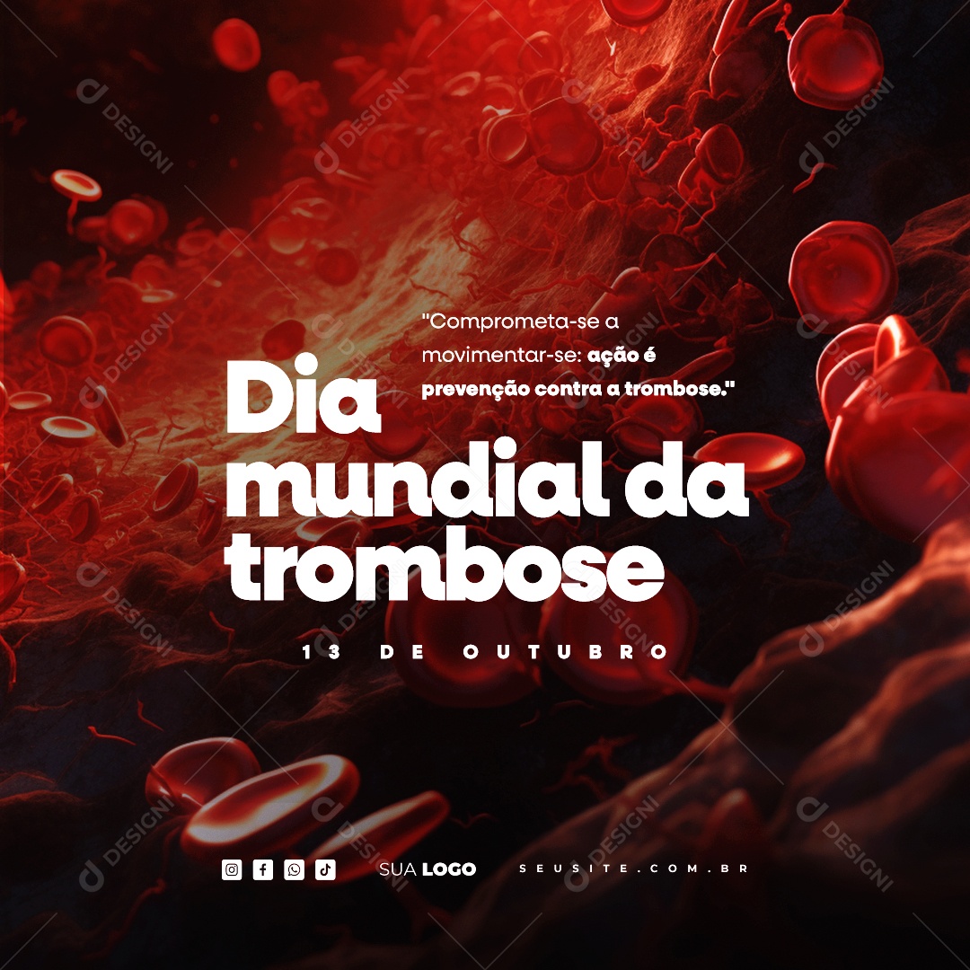 Dia Mundial da Trombose 13 de Outubro Social Media PSD Editável