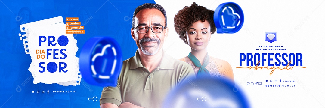 Carrossel Dia Do Professor 15 de Outubro Social Media PSD Editável