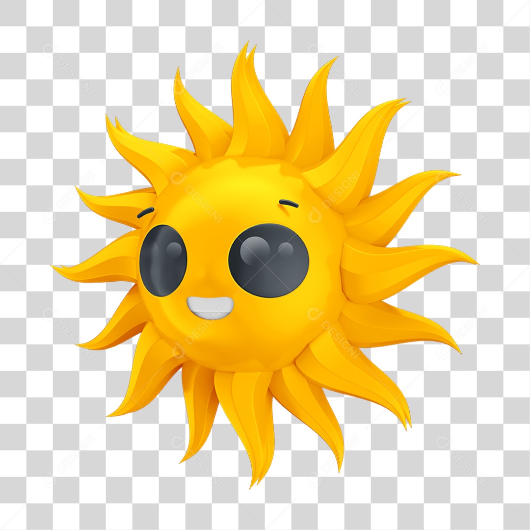 Emoji Sol de Óculos PNG Transparente