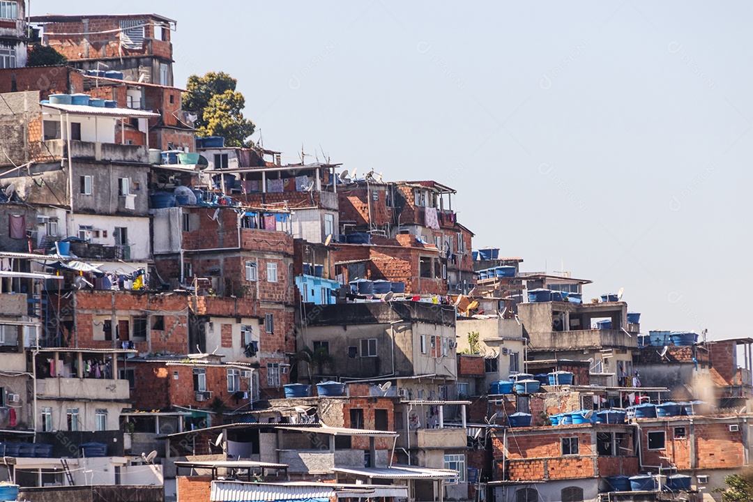 Casas no Morro do Cantagalo no Rio de Janeiro
