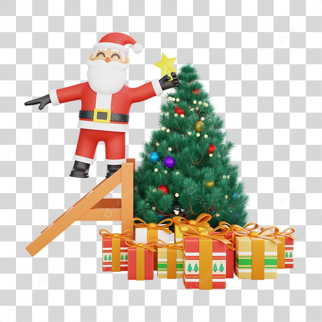 Papai Noel Árvore Natalina Presentes PNG Transparente