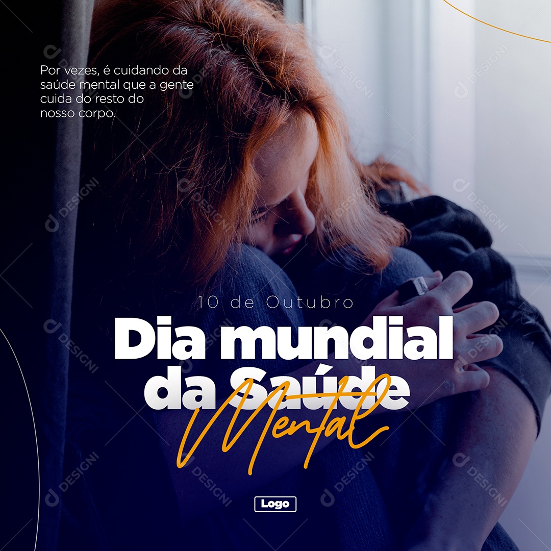 Dia Mundial Da Saúde Mental 10 de Outubro Social Media PSD Editável