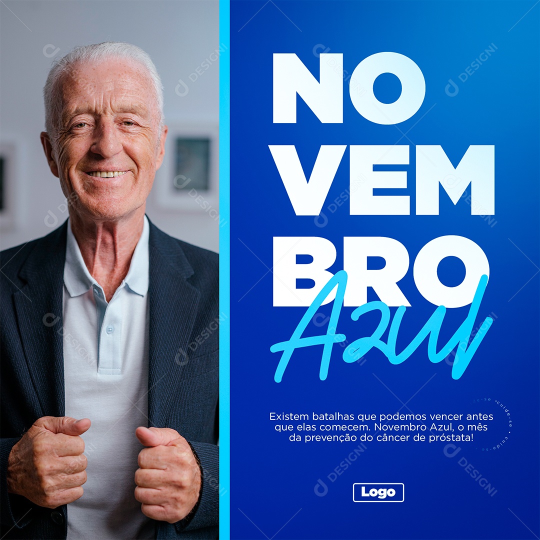 Novembro Azul Mês de Prevenção ao Câncer de Próstata Social Media PSD Editável