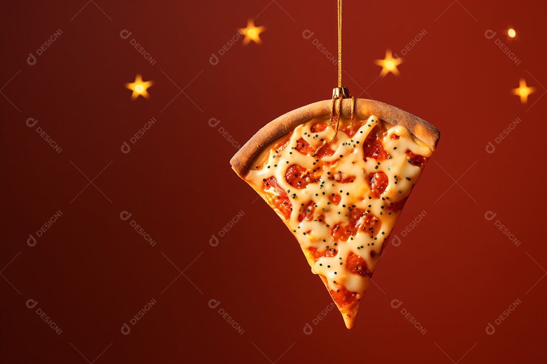 Pizzaria em celebração ao natal sobre fundo isolado