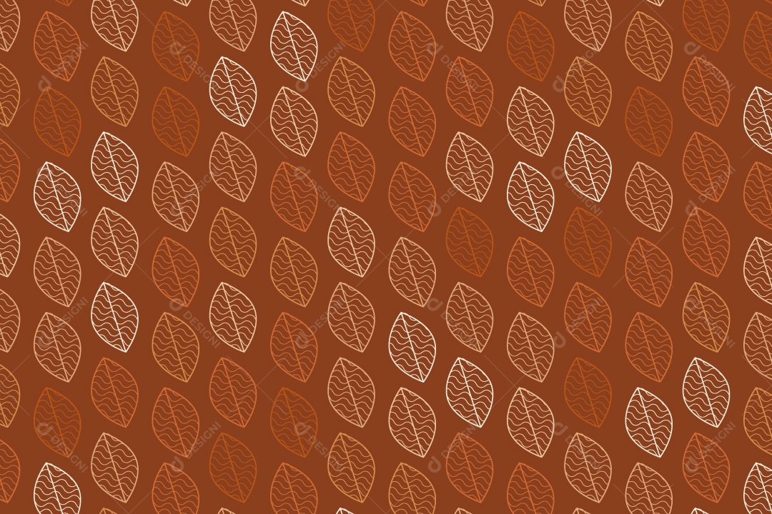 Background de Folhas Desenhadas Ilustração Vetor EPS