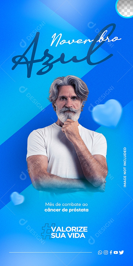 Story Novembro Azul Valorize sua Vida Social Media PSD Editável