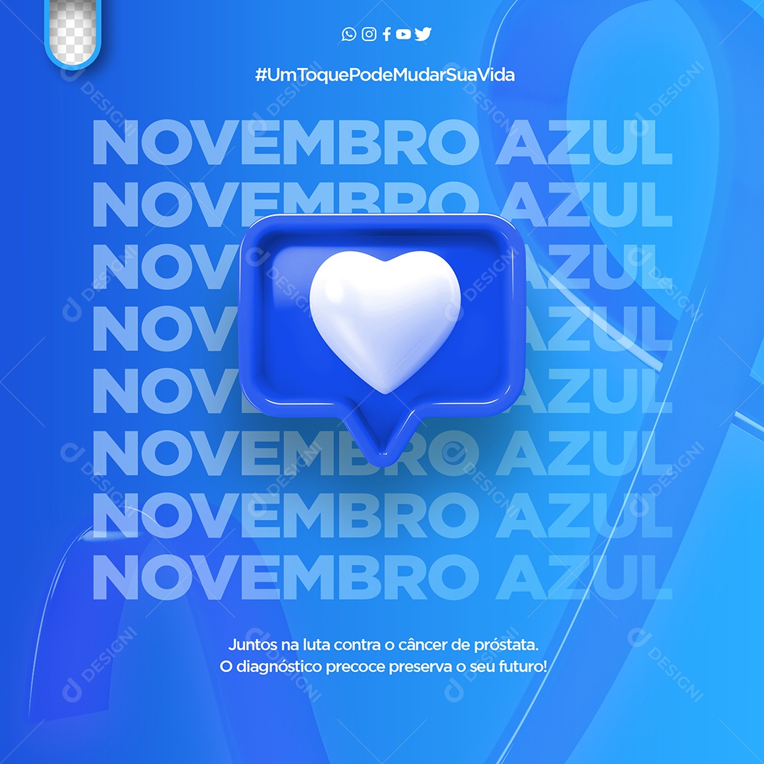 Novembro Azul  Juntos na Luta Contra o Câncer de Próstata Social Media PSD Editável