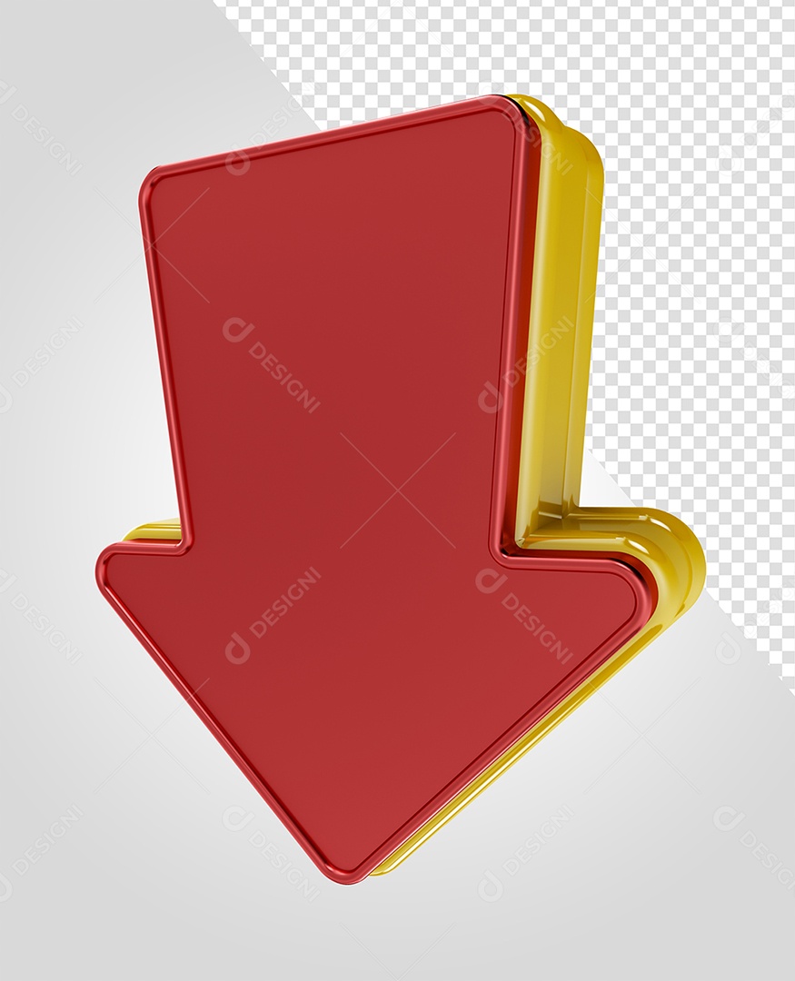 Seta Elemento 3D Vermelha para Composição PSD