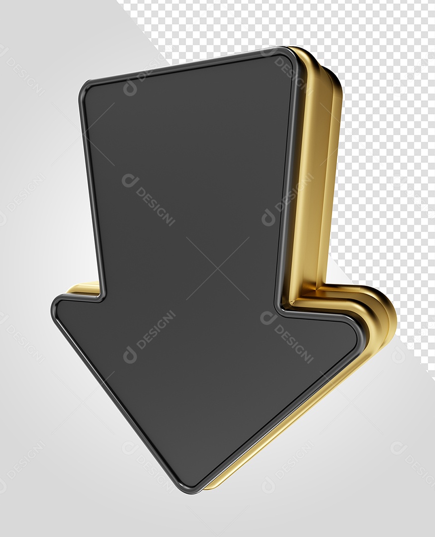 Seta Preta Elemento 3D para Composição PSD
