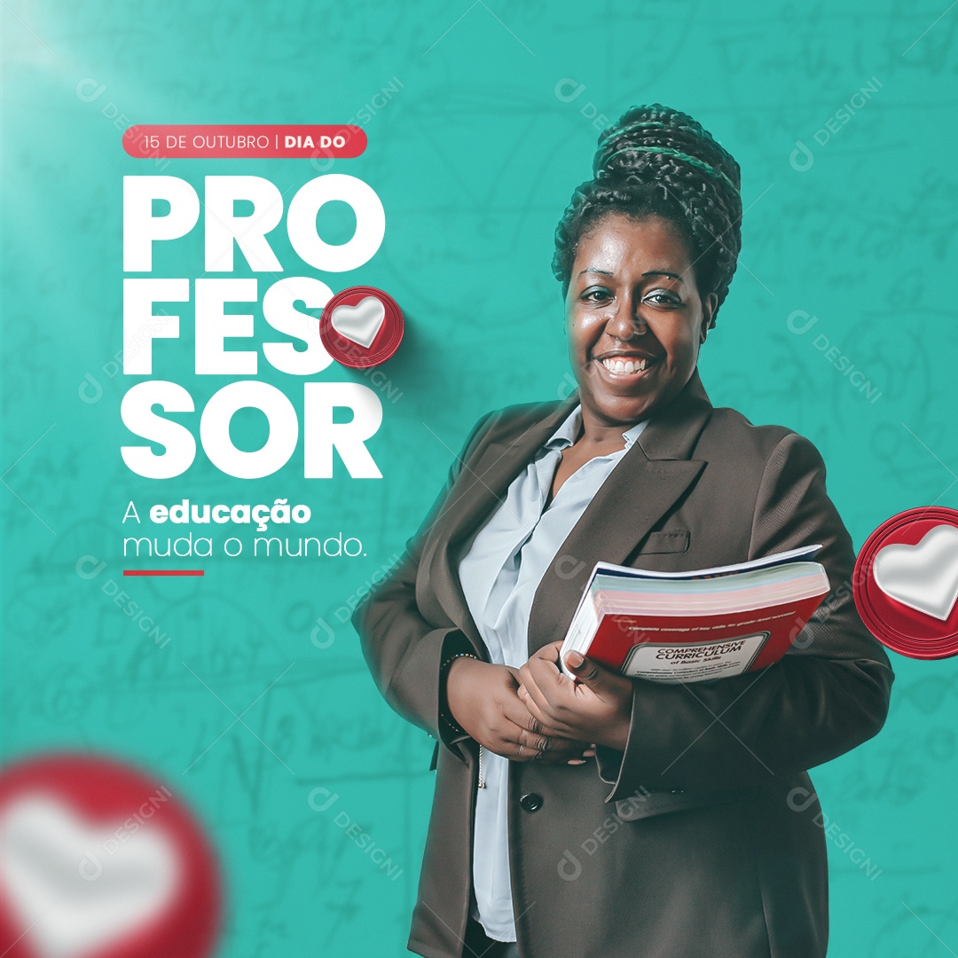 Social Media Dia Do Professor Educação Muda o Mundo PSD Editável