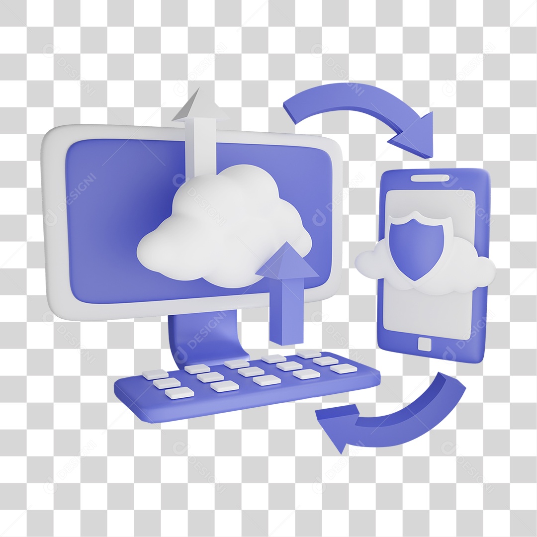 Sistema de Computação em Nuvem PNG Transparente