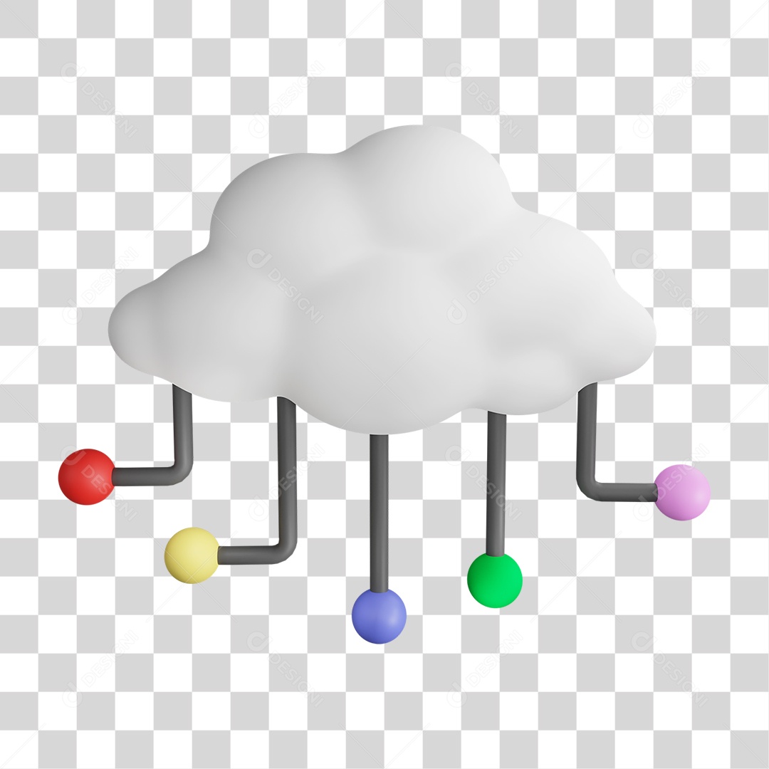 Ícone 3D Nuvem de Compartilhamento PNG Transparente