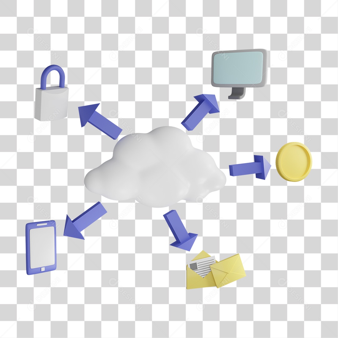 Nuvem Para Envio de Arquivos PNG Transparente