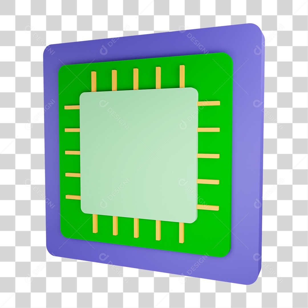Chip Tecnológico Computador PNG Transparente