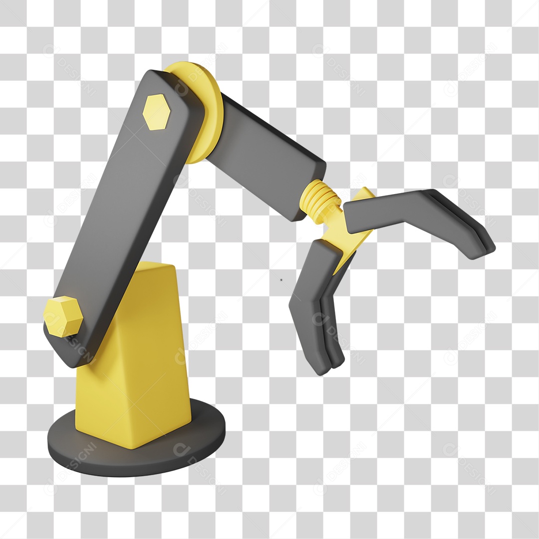 Elemento 3D Braço Robótico PNG Transparente
